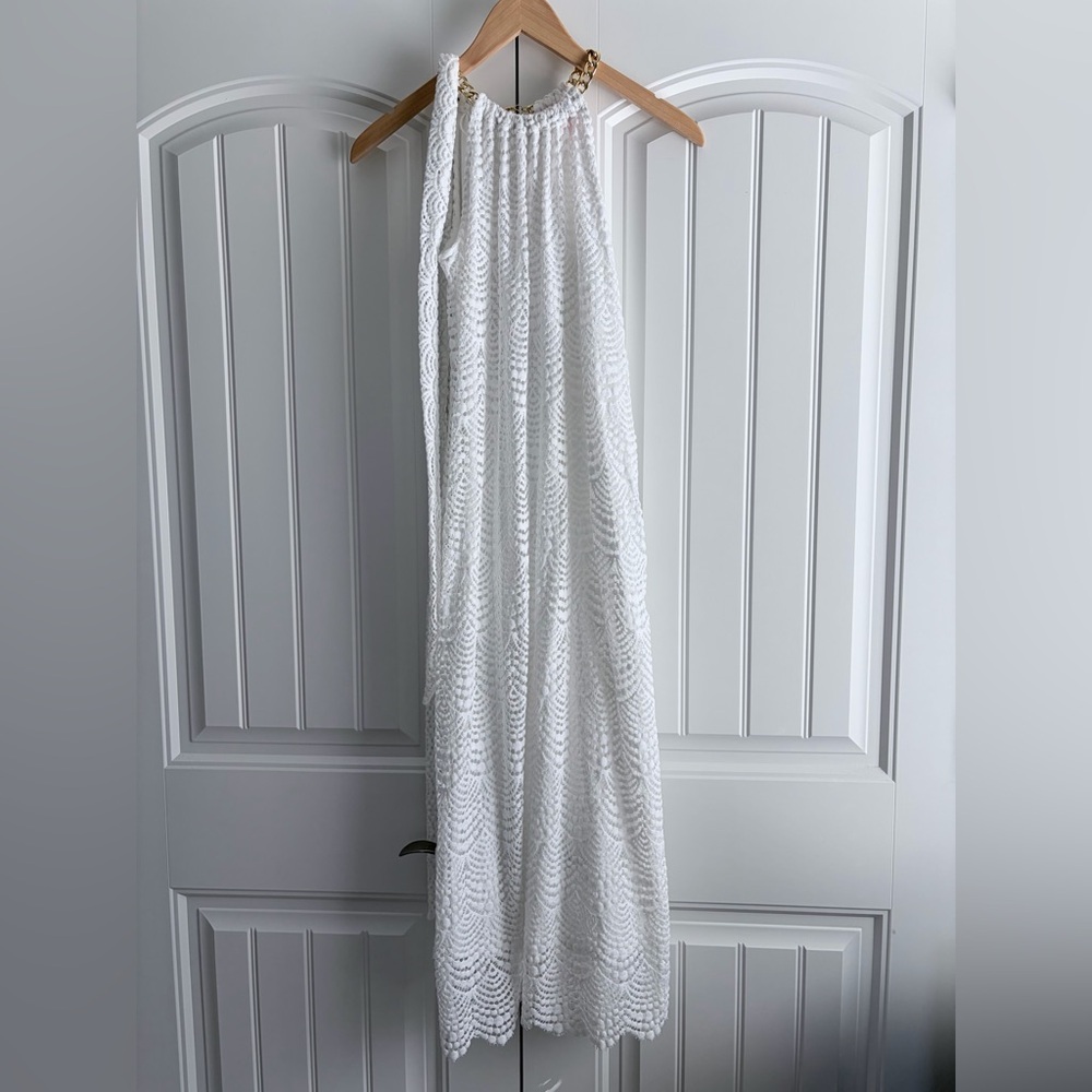 Lilly Pulitzer Bingham Lace Crochet Midi White Dress Women's Size XXS w/ Gold